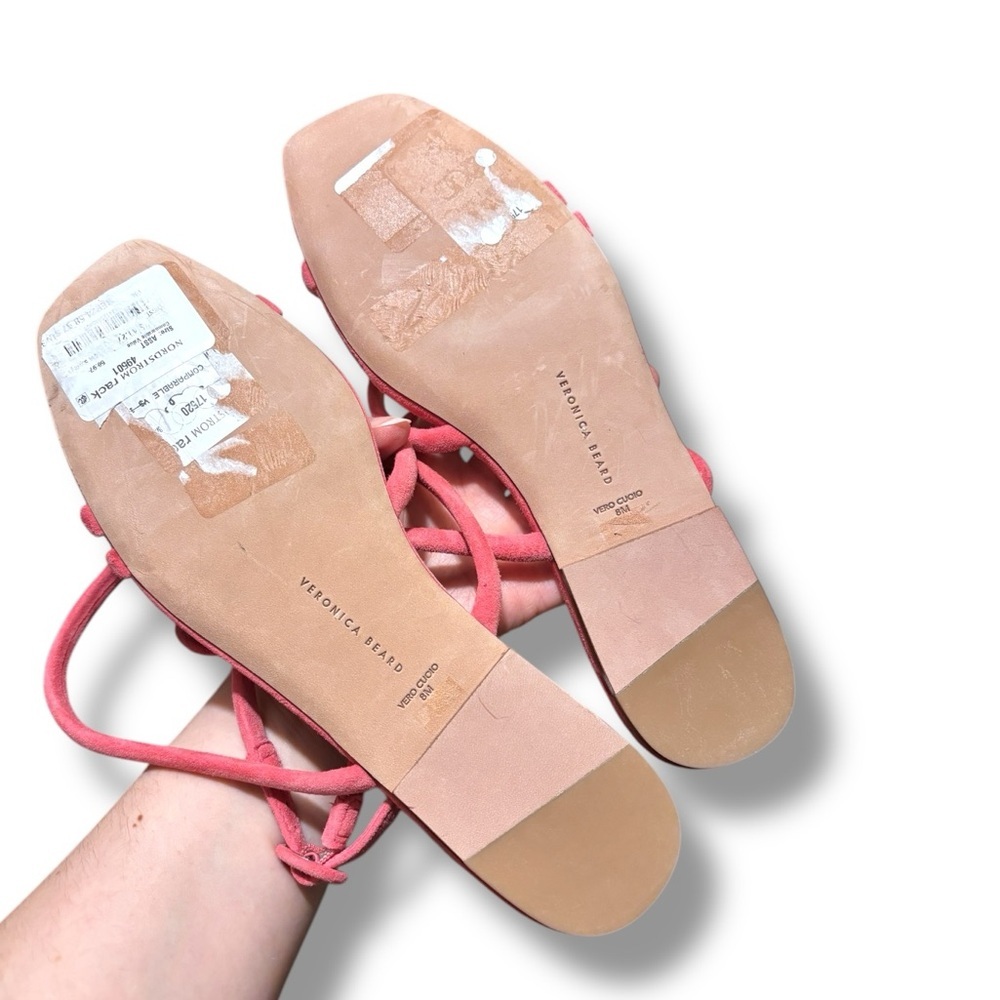 Veronica Beard Pink Suede Strappy Sandal - Picture 7 of 9